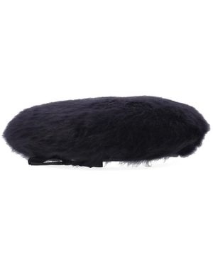 Kangol Accessoires ,Zwart ,Leer Zwarte Baret Met Synthetisch Leer