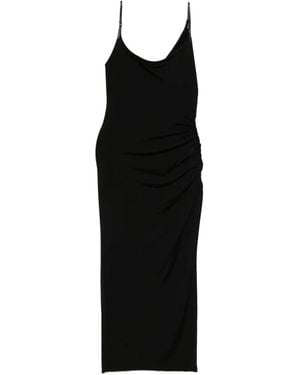 Mugler Asymetrical Buckled Maxi Dress - Black