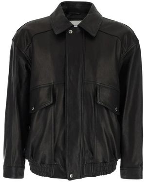 DUNST Jassen ,Zwart ,Leer Oversized Vintage Leren Blouson