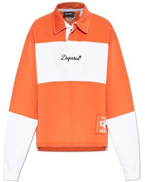 DSquared² Tops ,Oranje ,Katoen Polo Met Geborduurd Logo