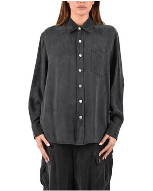 PINKO Overhemden ,Zwart ,Suède Careser Camicia