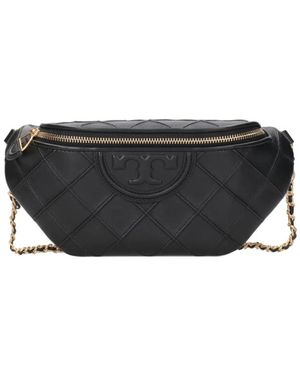 Tory Burch Schwarze Nappa Stepp-Umhängetasche