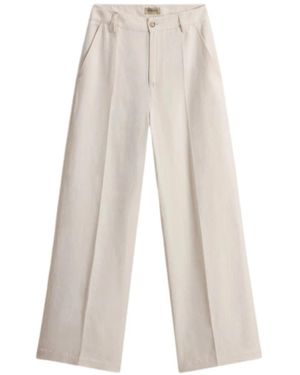 Woolrich Lyocell Linnen Broek - Wit