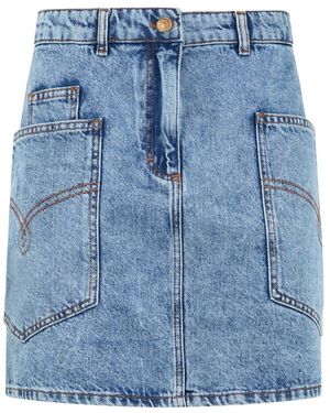 Moschino Denim Jumpsuit Met Zakken - Blauw