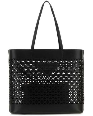 Prada Lasergeschnittene, Perforierte Leder-Tragetasche - Schwarz