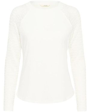 Cream Long Sleeve T-Shirts - White