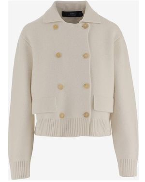 arch4 Doppelreihige Kaschmirjacke - Natur