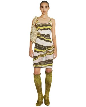 Isa Boulder Wave Knit Midi Jurk - Metallic