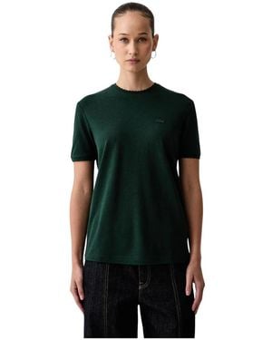 Lacoste Fließendes Piqué-T-Shirt Mit Bogensaum - Grün