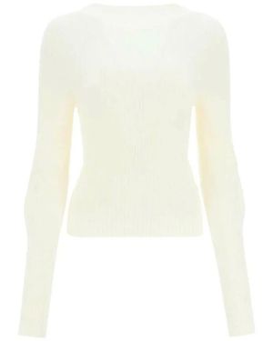 Low Classic Truien & Vesten ,Wit ,Rayon Witte Gebreide Top