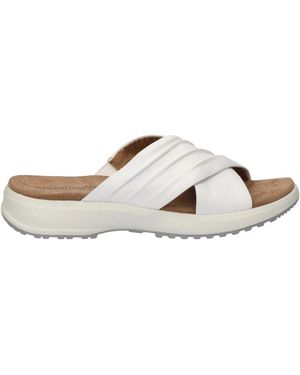 Caprice White casual open slippers - Marrone