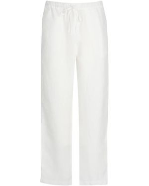 120% Lino Straight Trousers - White