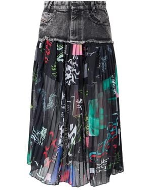 DIESEL Midi-Rok Met Hoge Taille - Meerkleurig