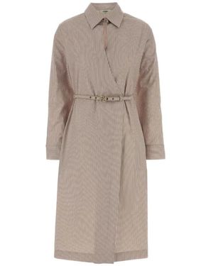 Fendi Shirt Dresses - Brown