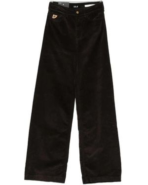 Lois Broeken ,Bruin ,Katoen Chocoladebruine Corduroy Knoopsluiting Jeans - Zwart