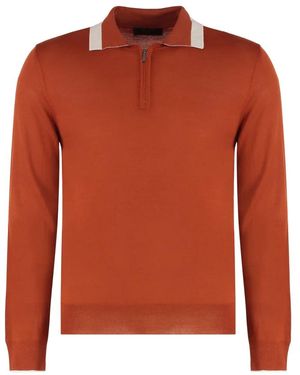 Moorer Knit Polo - Oranje