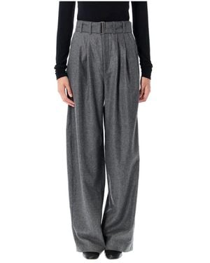 Soeur Hohe Taille Wollmischung Weite Hose - Grau