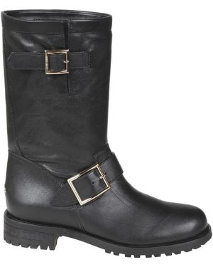 Jimmy Choo Schoenen ,Zwart ,Leer Biker Mid
