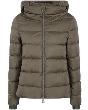 Herno Jassen ,Groen ,Leer A-Shape Chamonix Jas