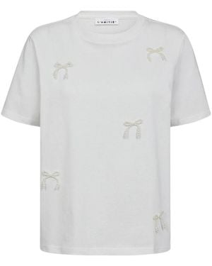 Haute L'Amitié Neckline Logo Tee - Wit