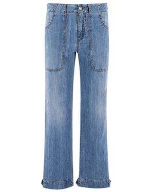 Ermanno Scervino Pantaloni a gamba larga in denim - Blu