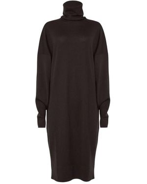 Wolford Kleedjes ,Bruin ,Wol Merino Wol Trui Jurk - Zwart