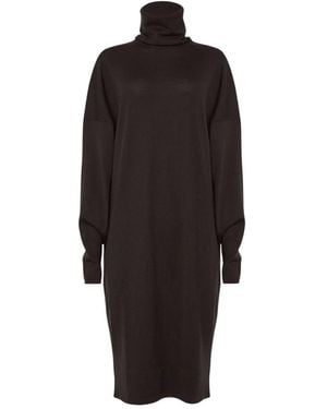 Wolford Kleedjes ,Bruin ,Wol Merino Wol Trui Jurk - Zwart