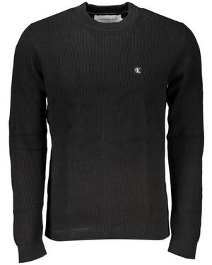 Calvin Klein Schwarzer Rundhalspullover Mit Logo