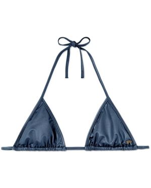 Palm Angels Top bikini triangolare metallico - Blu
