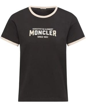 Moncler Tops ,Grijs ,Ss T-Shirt - Zwart