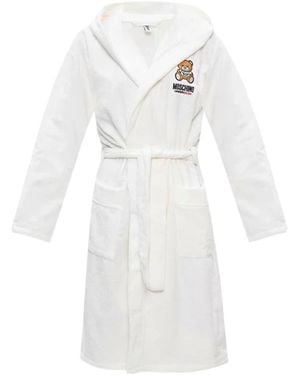 Moschino Luxuriöser Baumwollbademantel - Weiß