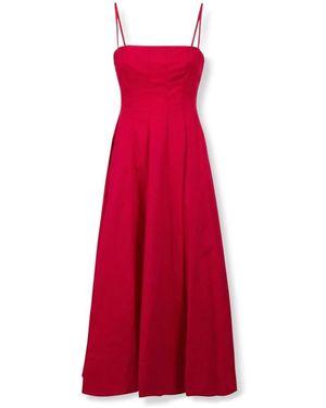STAUD Kleedjes ,Rood ,Katoen Wylie Midi Jurk