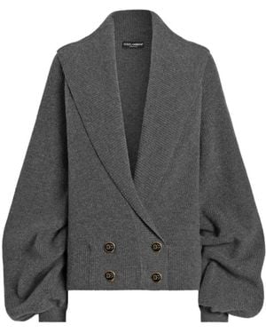 Dolce & Gabbana Truien & Vesten ,Grijs ,Maglia Cardigan Doppiopetto