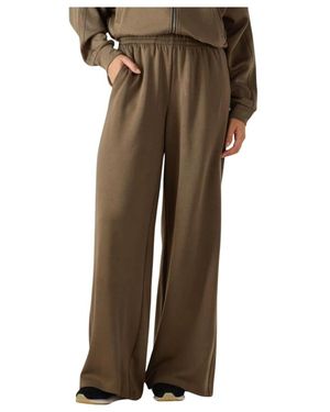 Simplee Broeken ,Groen ,Groene Wijde Broek Voor Herfst/Winter - Naturel