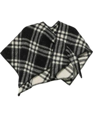 Burberry Checked Wool Scarf - Zwart
