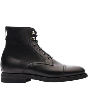 SCAROSSO Schoenen ,Zwart ,Leer Paola Enkellaars Met Veters