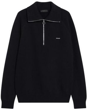 Prada Gebreide Polo - Blauw