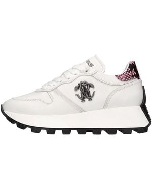 Roberto Cavalli Schoenen ,Wit ,Leer Calf Pasha Sneakers