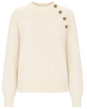 Balmain Round-Neck Strickwaren - Weiß