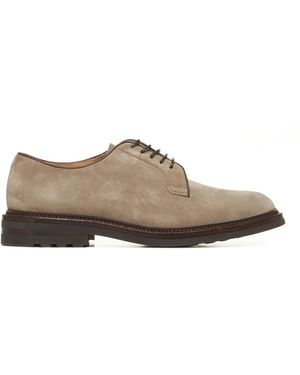 Brunello Cucinelli Beige wildleder derby schuhe - Braun