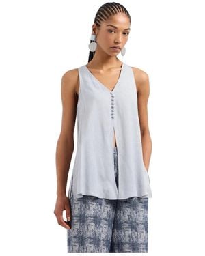 Emporio Armani Sleeveless Tops - Blue