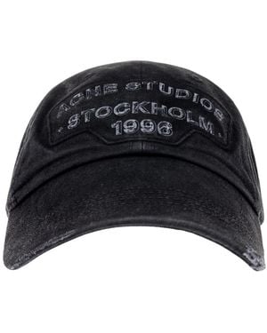 Acne Studios Screenprint Baseball Cap - Schwarz