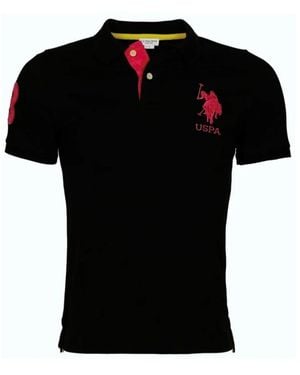 U.S. POLO ASSN. Schwarzes Baumwoll-T-Shirt Mit Logo