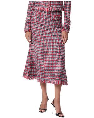 Self-Portrait Rokken ,Rood ,Katoen Frayed Midi Rok - Paars