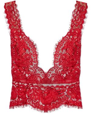 DSquared² Tops ,Rood ,Polyester Transparante Top Met Col