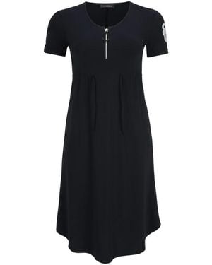Doris Streich Casual Reißverschluss Kleid - Schwarz