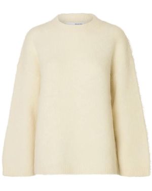 SELECTED Alpaca Gebreide Trui - Wit