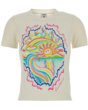 CASABLANCA Round-Neck Knitwear - Blanco