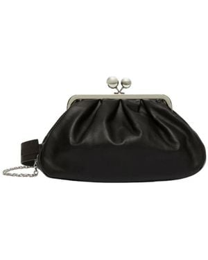 Weekend by Maxmara Sleek Cubico Weekend Leather Clutch - Black