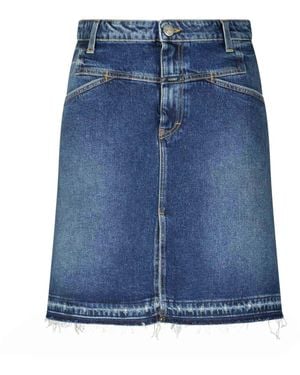 Closed Denim Minirock Mit Frontschlitz - Blau